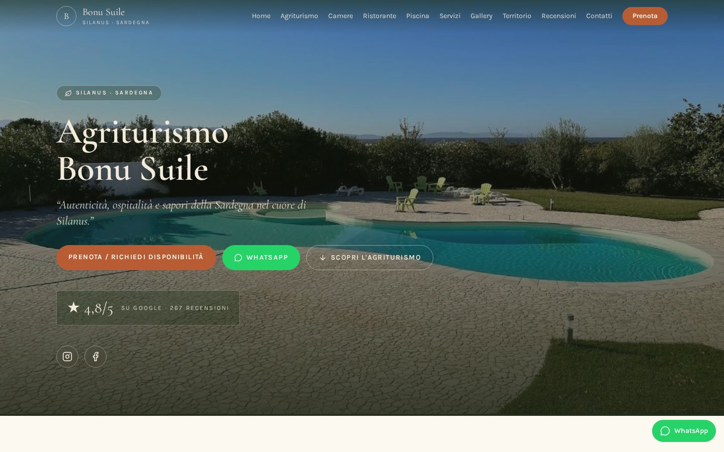 Anteprima del sito web realizzato per Agriturismo Bonu Suile a Silanus, Sardegna