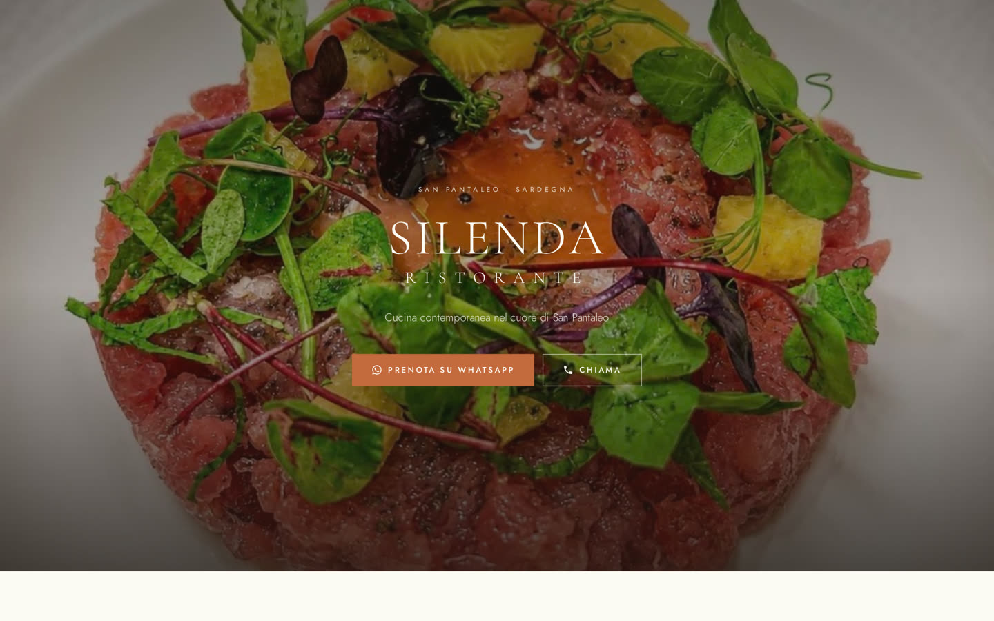 Anteprima del sito web realizzato per Silenda Ristorante a San Pantaleo